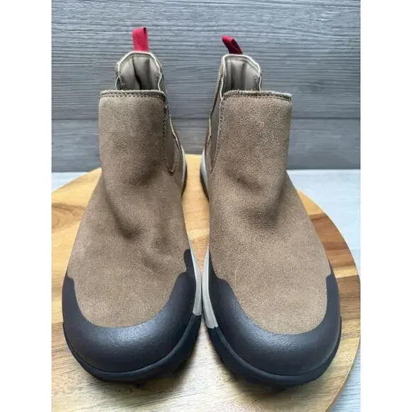 EASY SPIRIT Brown Pull Tab Goring Lancer Round Toe Leather Chelsea Men 8